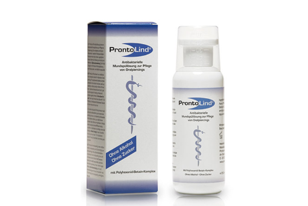 Prontolind Antibakterielle Mundspüllösung zur Pflege von Oralpiercings 250ml
